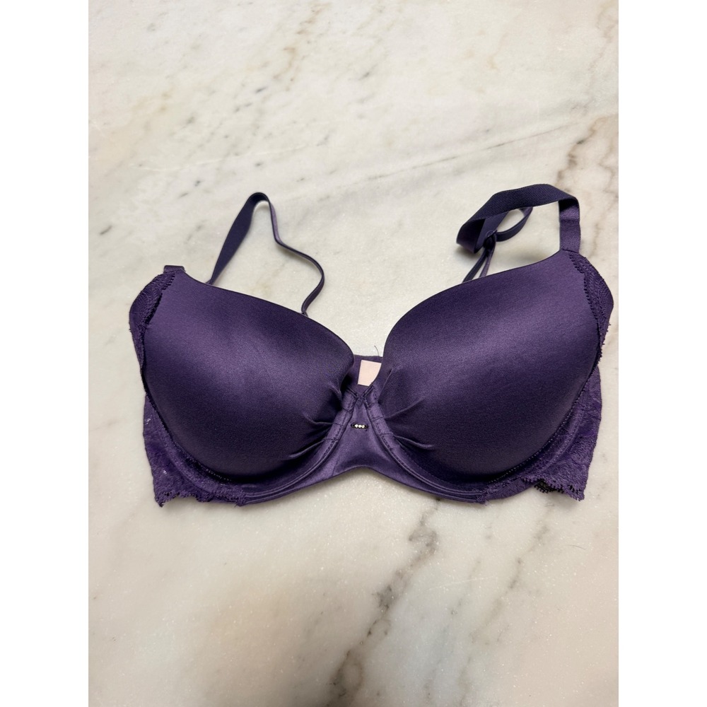 Victoria's Secret Fabulous Lined Demi Bra 34D Purple Lace Underwire
